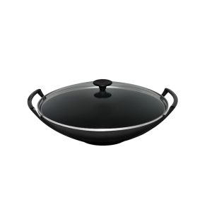 Wok c.cop.vetro 36cm, Black