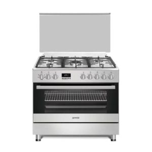 GORENJE Cooker 90Cm Wide 5 Gas Burners Digital Timer Inox